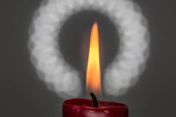Red Candle Yellow Flame — Stock Photo, Image