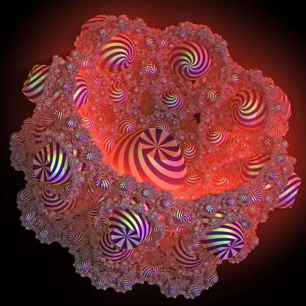 3D illustration of fractals calculated in the computer