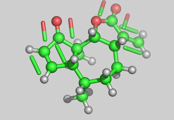 Model Molekularny Ambrozji Atomami — Zdjęcie stockowe