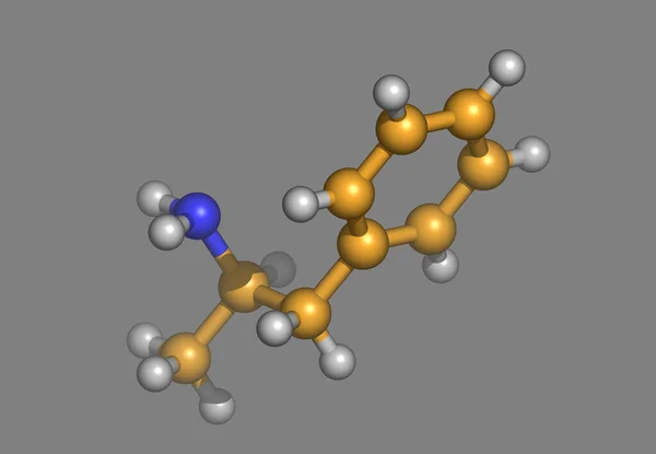 Modelo Molecular Anfetamina Con Átomos — Foto de Stock