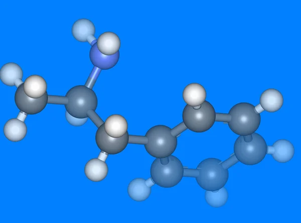 Amfetaminmolekylmodell Med Atomer — Stockfoto