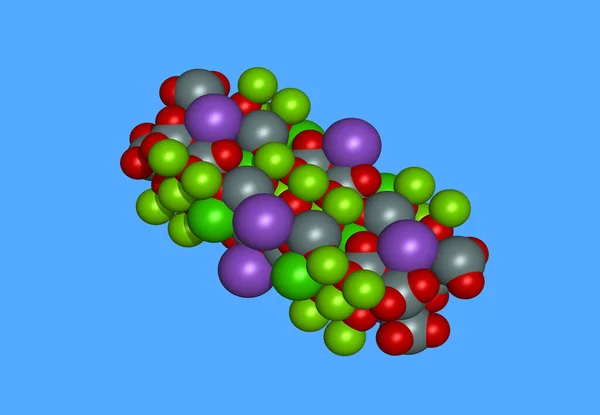 Model Cząsteczkowy Amfibol Atomami — Zdjęcie stockowe