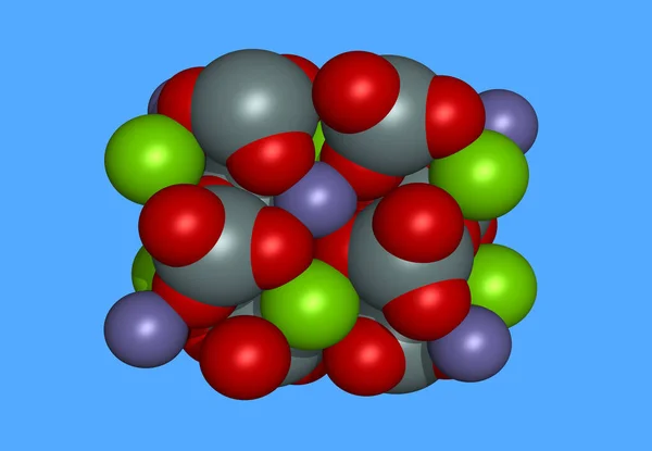 Augit Molekularmodell Mit Atomen — Stockfoto
