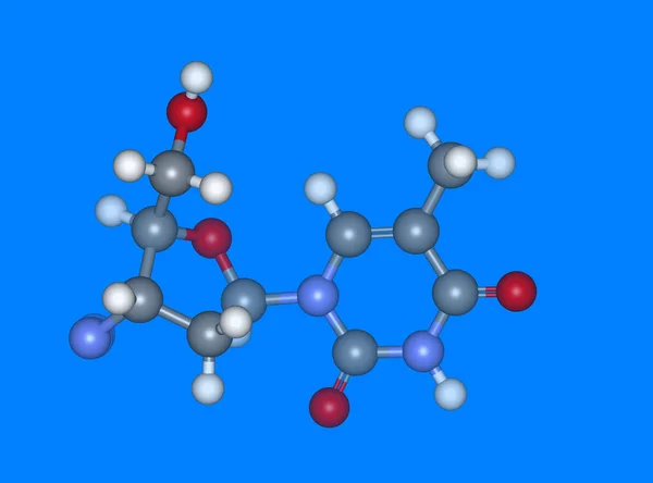 AZT medical molecular model with atoms