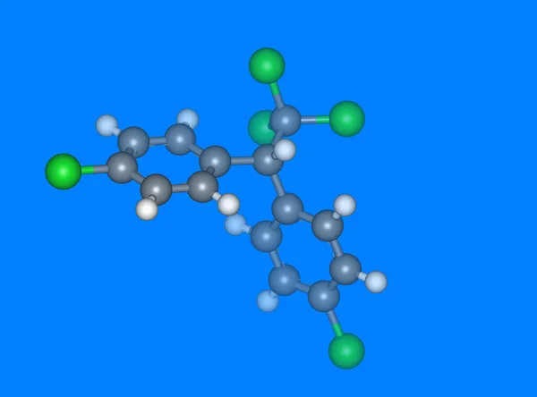 Molekularmodell Ddt Mit Atomen — Stockfoto