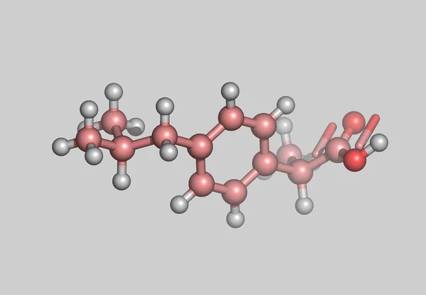 Modelo Molecular Ibuprofeno Com Átomos — Fotografia de Stock