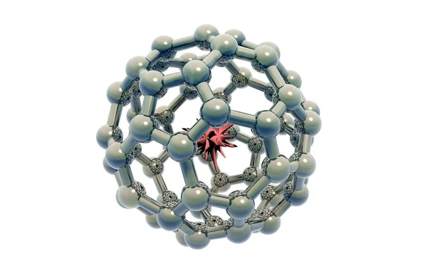 Bucky Ball Molecular Model Atoms — Stock Photo, Image