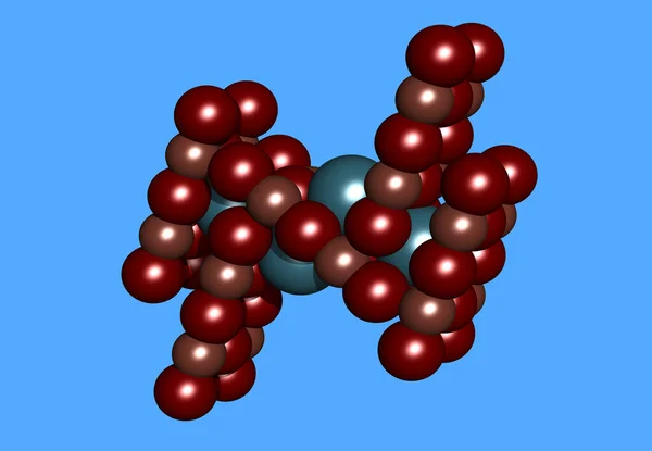 Lanthan Kupfer Oxid Molekularmodell Mit Atomen — Stockfoto