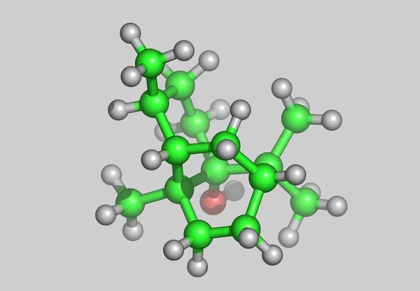 Model Molekularny Paczuli Atomami — Zdjęcie stockowe