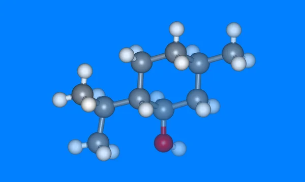 含有原子的薄荷醇分子模型 — 图库照片