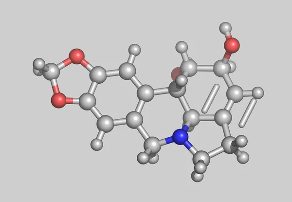 Lycorine Moleculair Model Met Atomen — Stockfoto
