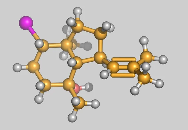 Modelo Molecular Opositol Com Átomos — Fotografia de Stock