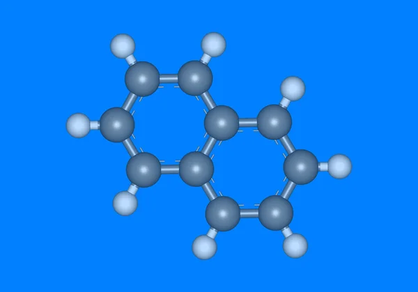 Naftalenmolekylär Modell Med Atomer — Stockfoto