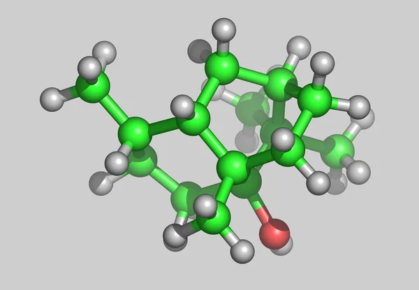 Model Molekularny Paczuli Atomami — Zdjęcie stockowe