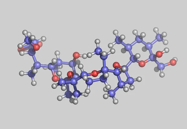 Modelo Molecular Monensina Con Átomos — Foto de Stock