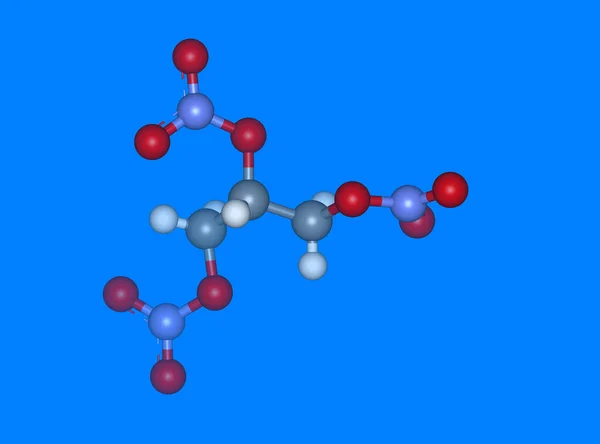 Nitroglycerine Molecular Model Atoms — Stock Photo, Image