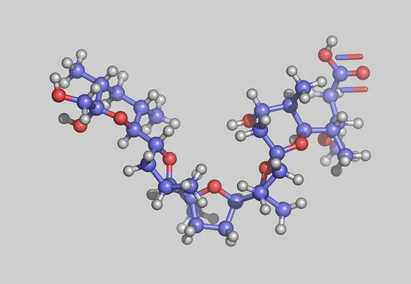 Monensin Atomlu Moleküler Modeli — Stok fotoğraf