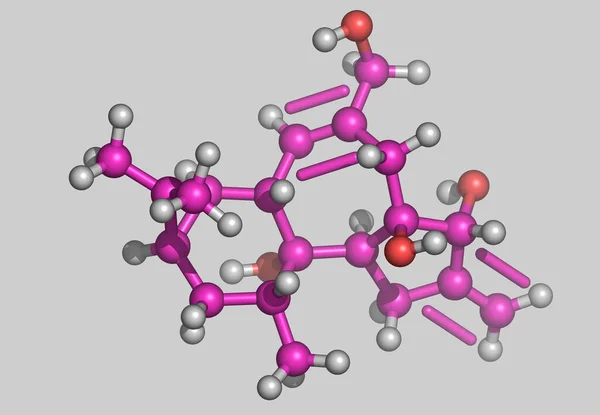 Modelo Molecular Phorbol Com Átomos — Fotografia de Stock