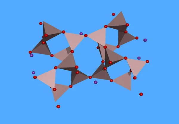 Молекулярная Модель Ортокласа Атомами — стоковое фото
