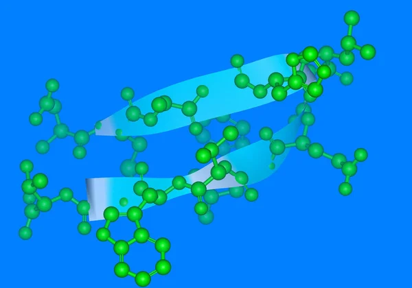 Genetic material molecular model with atoms