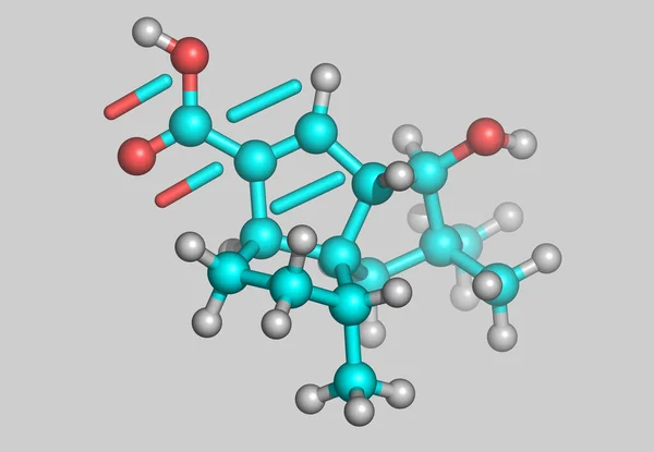 Modelo Molecular Pentalenácido Con Átomos — Foto de Stock