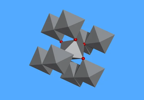 Rutil Molekylär Modell Med Atomer — Stockfoto