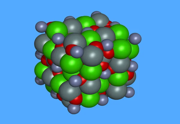 Modèle Moléculaire Uwarowit Avec Atomes — Photo