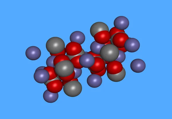 Siderit Molekularmodell Mit Atomen — Stockfoto