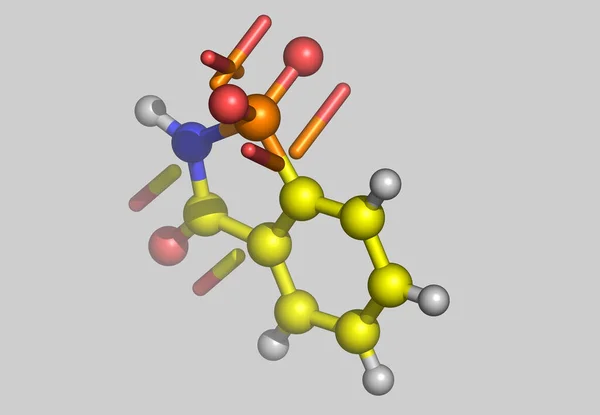 Sackarin Molekylär Modell Med Atomer — Stockfoto