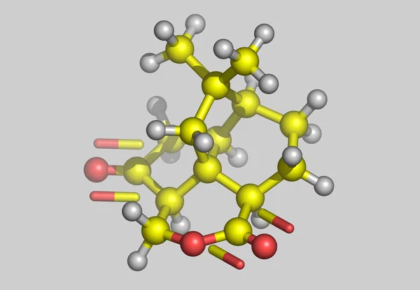 Modelo Molecular Quadron Com Átomos — Fotografia de Stock