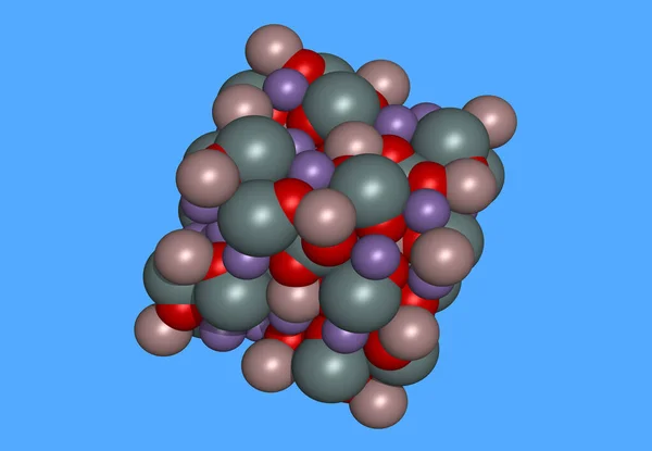 Molekularmodell Spessartin Mit Atomen — Stockfoto