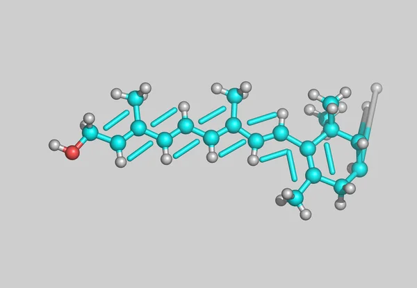 Vitamin Molekylär Modell Med Atomer — Stockfoto