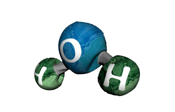 Watermoleculair Model Met Atomen — Stockfoto