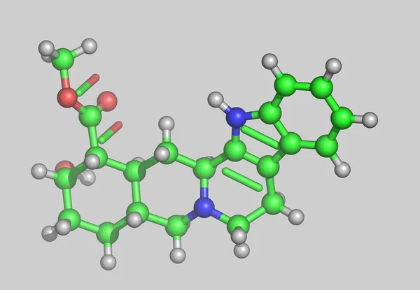 Modelo Molecular Yohimbin Con Átomos — Foto de Stock