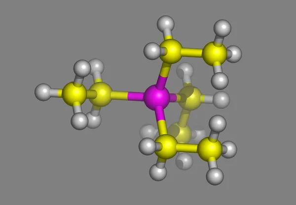 带有原子的铅乙烯分子模型 — 图库照片