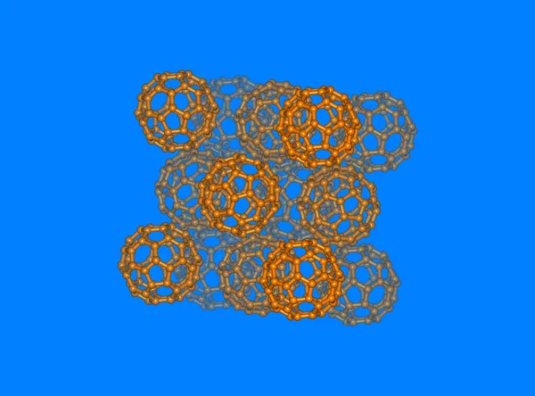 Bucky Ball Model Molekularny Atomami — Zdjęcie stockowe