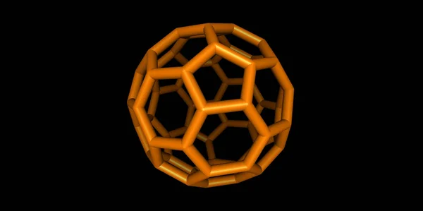 Modelo Molecular Bucky Ball Con Átomos — Foto de Stock