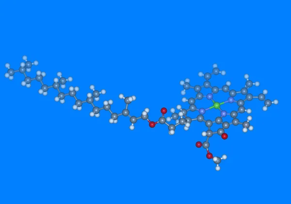 Хлорофилл Молекулярная Модель Атомами — стоковое фото