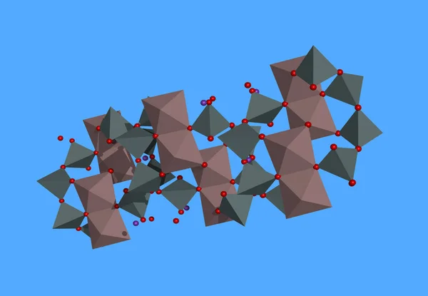 Atomları Olan Muskovit Moleküler Modeli — Stok fotoğraf