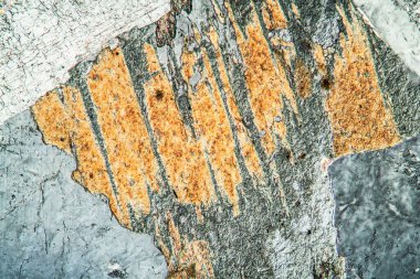 Mikroskop altında granit kaya 100 kat