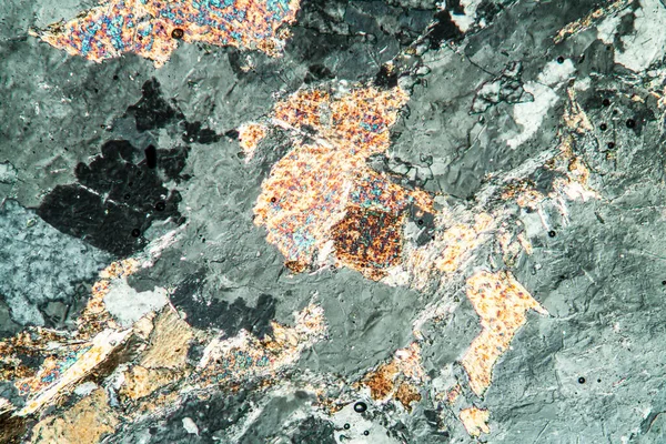 Gneiss Rock Microscope 100X — Stock Photo, Image