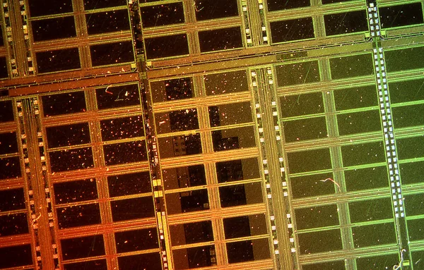 Computerchips Met Transistors Geleidersporen — Stockfoto