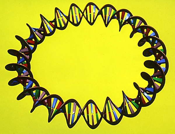 Genetic substance DNA with helix strands and base pairs