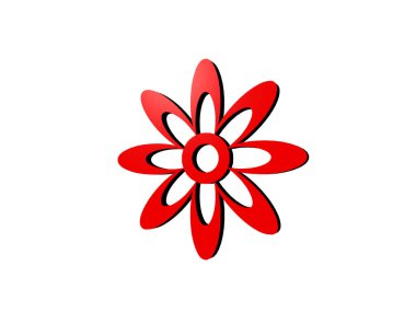 kırmızı yuvarlak çiçek deseni