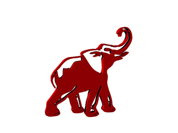 Elefante Cómico Lindo Rojo — Foto de Stock