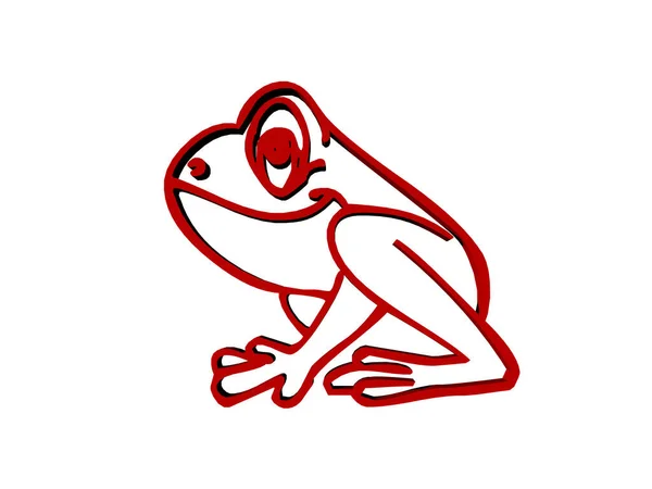 Kırmızı Sevimli Komik Kurbağa — Stok fotoğraf