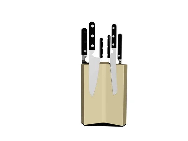 Blok Noży Nożami Kuchni — Zdjęcie stockowe