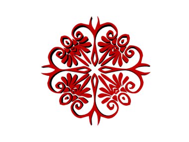 kırmızı yuvarlak çiçek deseni