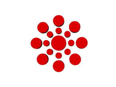 kırmızı yuvarlak çiçek deseni