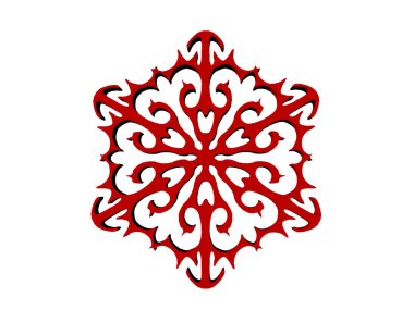 kırmızı yuvarlak çiçek deseni